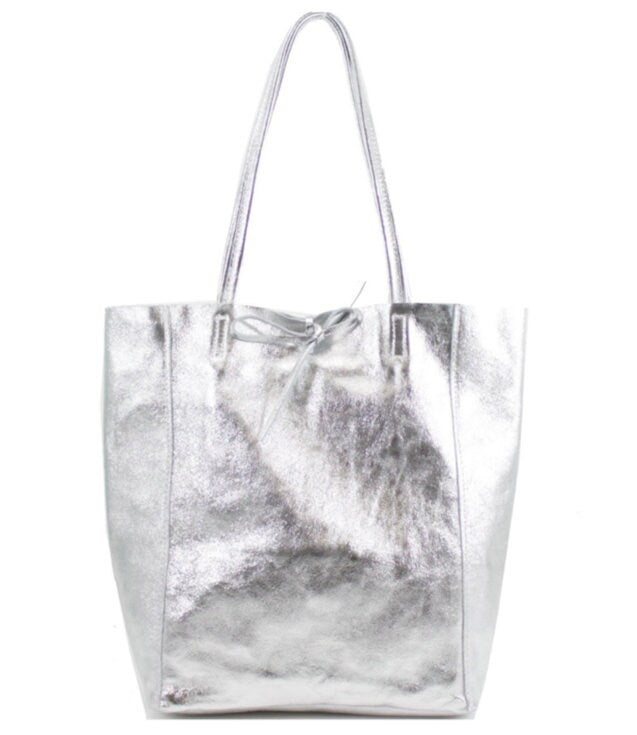 Metallic Leather Shopper Bag - Harmony