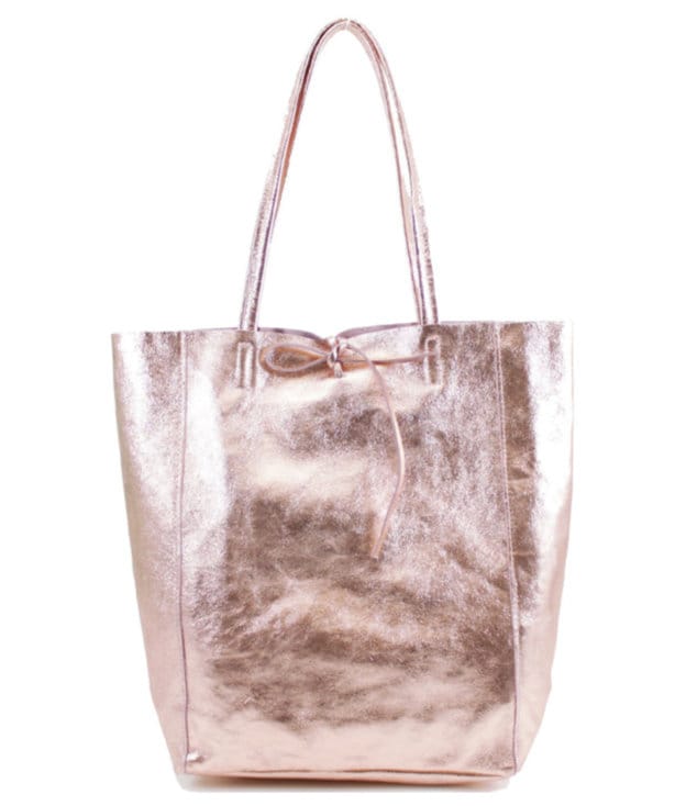 Shopper-Tasche aus metallischem Leder, goldene Umhängetasche, silberne Hobo-Tasche, roségoldene Tasche, silberne Einkaufstasche, glänzende große Einkaufstasche