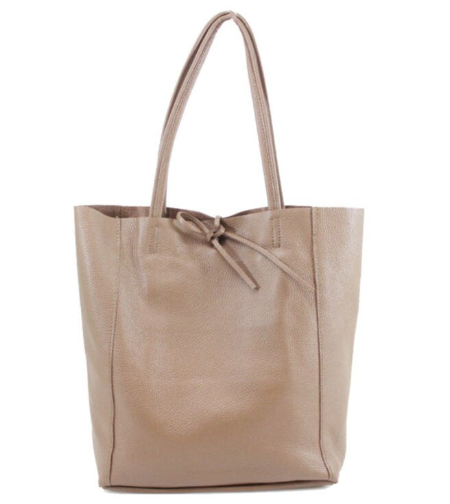 Sac cabas en cuir rose