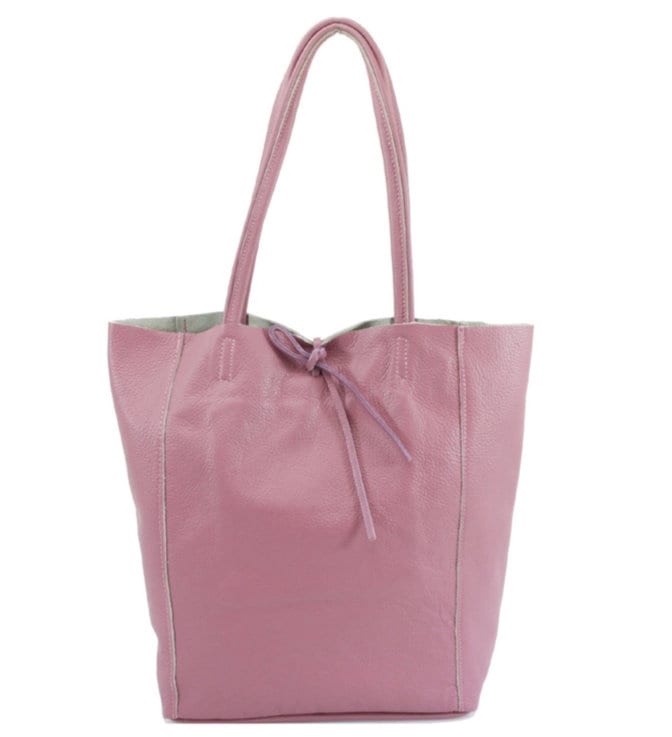 Sac cabas en cuir rose