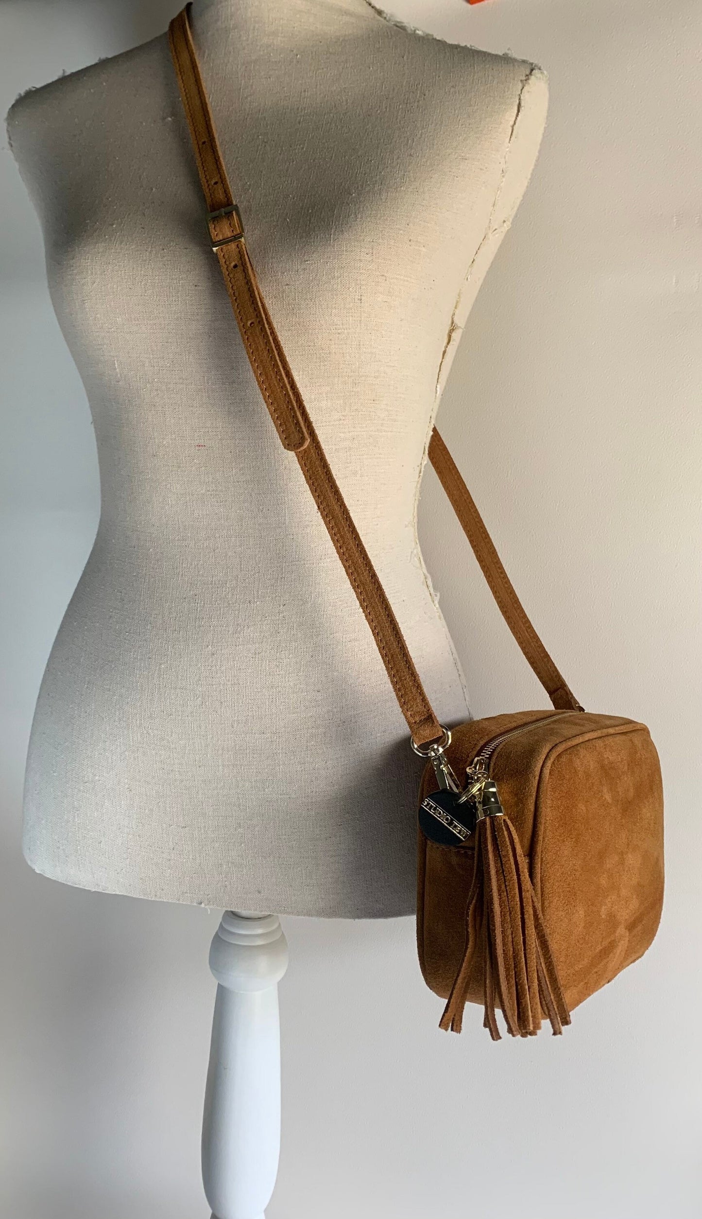 Tan Suede Crossbody Bag - Jean