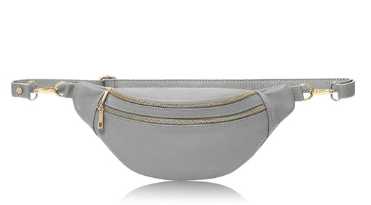 Light Grey Leather Bag - Cecilia