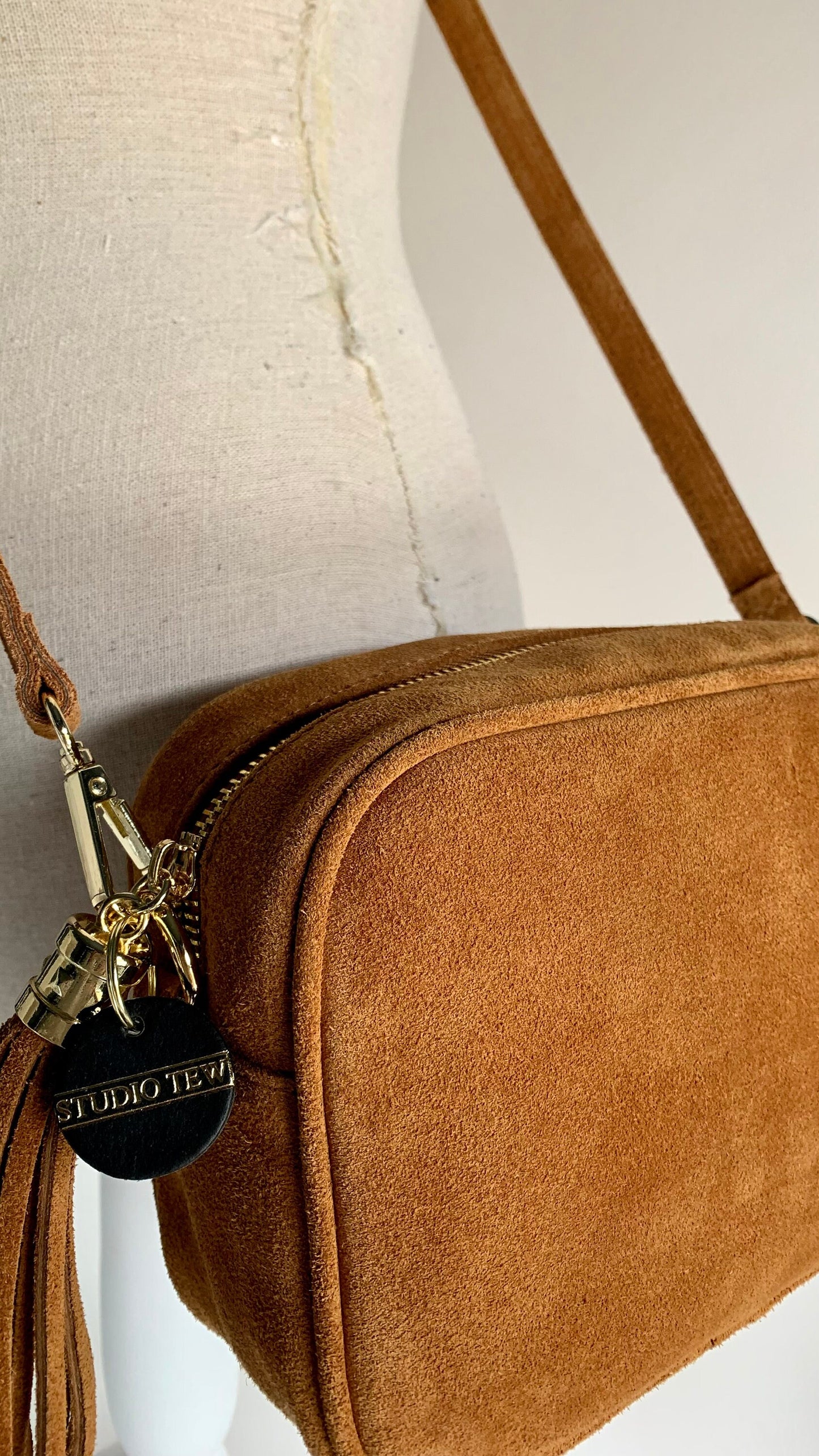 Tan Suede Crossbody Bag - Jean