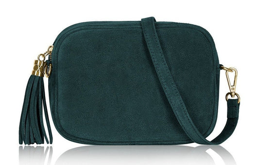 Teal Suede Crossbody Bag - Jean