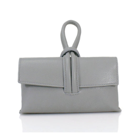 Sac à poignée en cuir gris - Claris