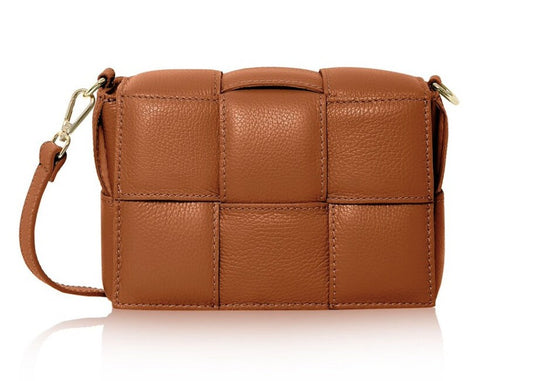 Tan Quilted Leather Bag - Polly