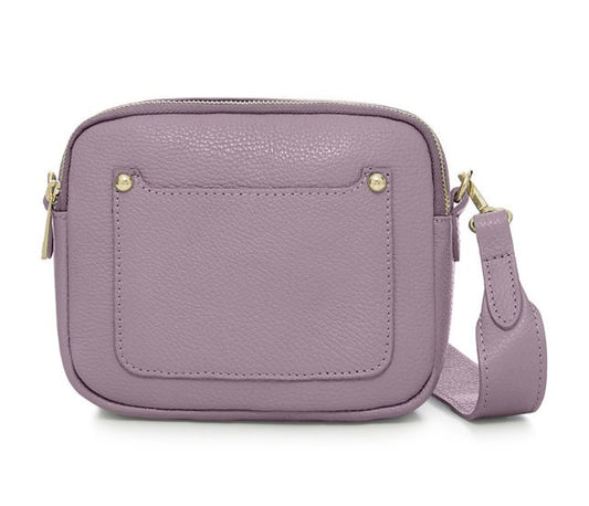 Sac Double Zip en Cuir Lilas - Victoria