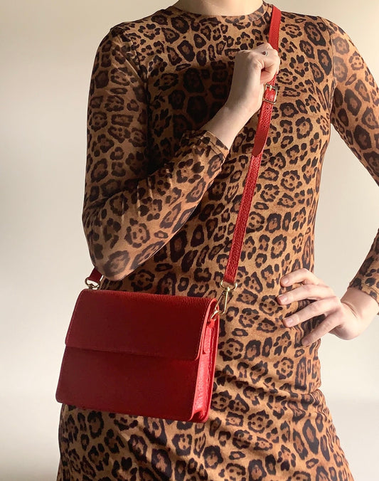 Sac Minimaliste en Cuir Rouge - Zoe