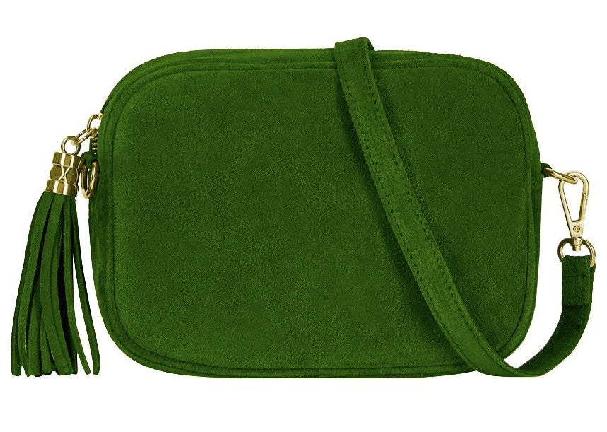 Green Suede Crossbody Bag - Jean