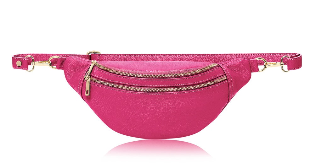 Fuchsia Leather Bag - Cecilia