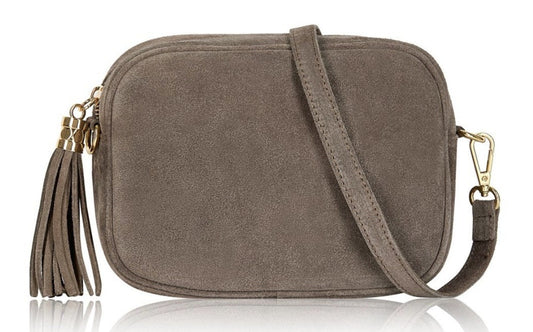 Taupe Suede Crossbody Bag - Jean