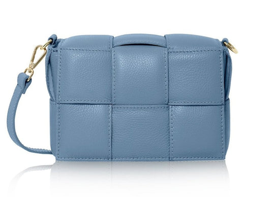 Sac en cuir matelassé bleu - Polly