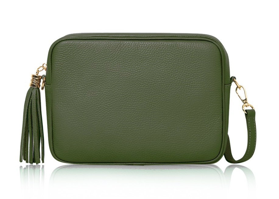 Olive Green Large Crossbody Bag - Darcy