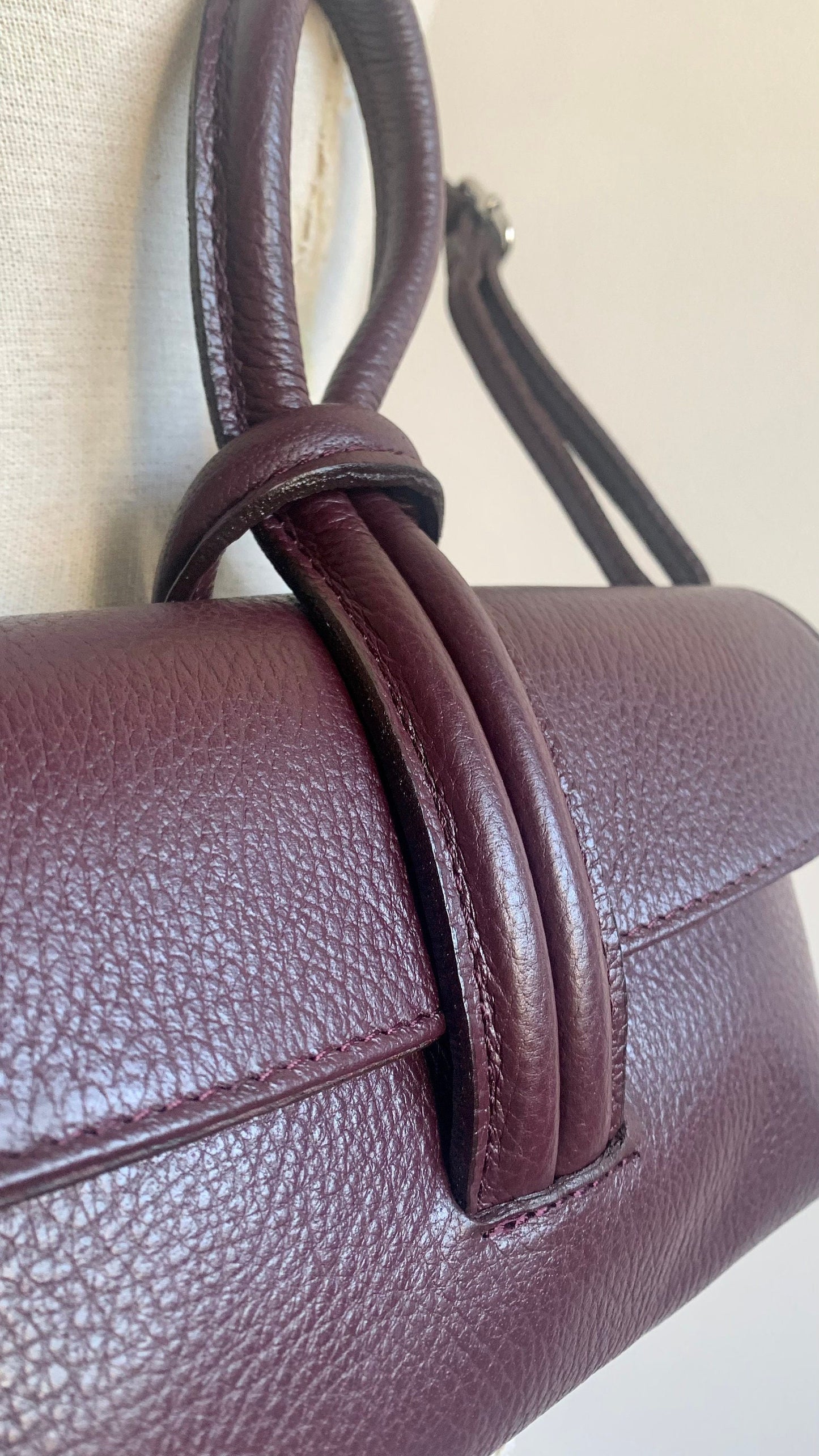 Burgundy Leather Clutch Bag Crossbody Bag